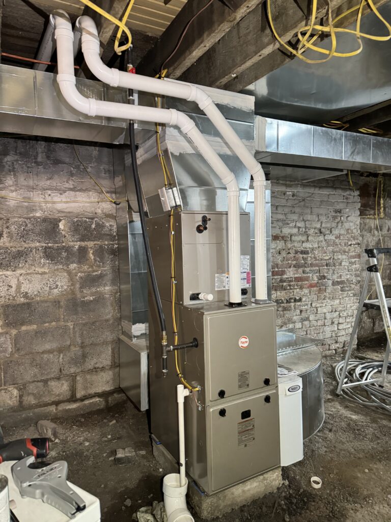 1up heating and cooling furnace insallation